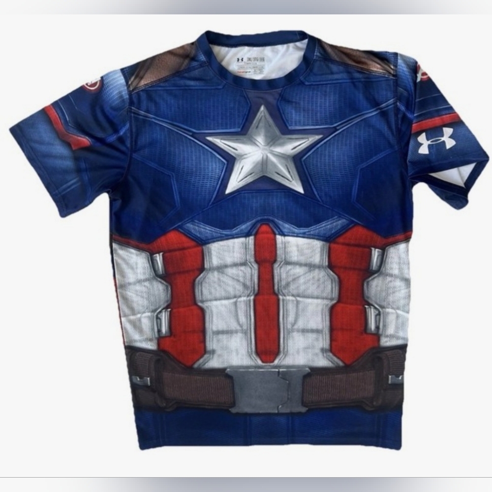 Under Armour Alter Ego Captain America Civil War Compression Shirt - Youth Large